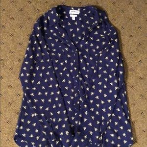 Lightweight Button Down Dress Blouse - Bumble Bees